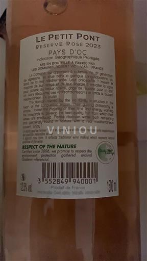 Languedoc-Roussillon Pays d'Oc Domaine Les S Robert Vic Réserve Rosé 2023