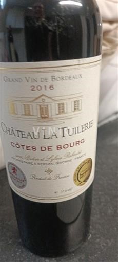 Bordeaux Côtes-de-bourg Château La Tuilerie 2016
