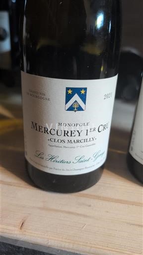 Burgundsko Mercurey Premier Cru Les Héritiers Saintgenys Clos Marcilly 2021