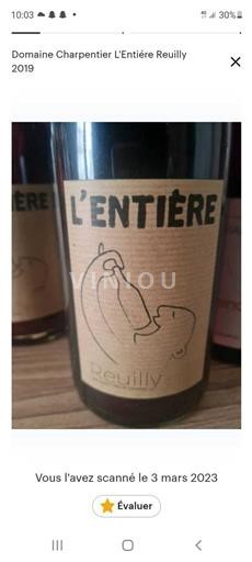Loiredalen Reuilly Charpentier L'Entière 2019
