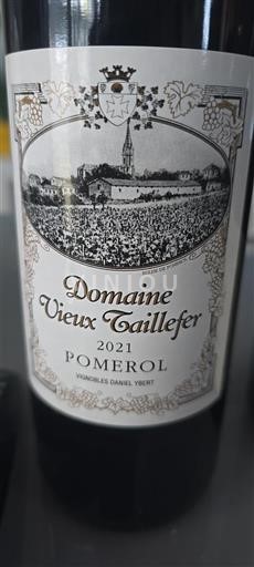 Vin Rouge sec Domaine Vieux Taillefer 2021 France Bordeaux Pomerol AOC