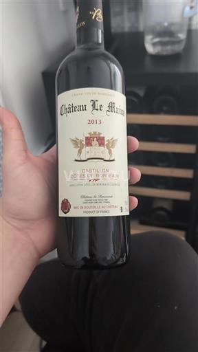 Bordeaux Castillon Côtes de Bordeaux Château Le Maine 2013