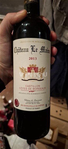 Bordeaux Castillon-côtes-de-bordeaux Château Le Maine 2013