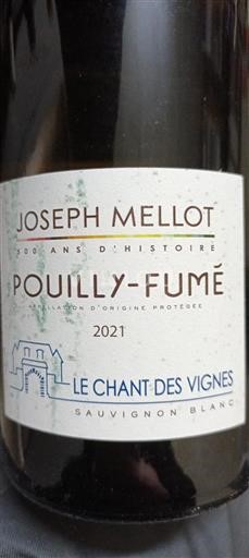 Dolina Loare Pouilly-fumé Joseph Mellot Le Chant Des Vignes 2021