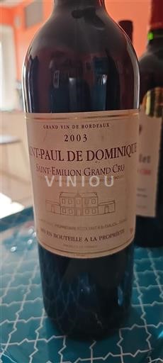 Burdeos Saint-Émilion Gran Cru Grand Cru Saintpaul De Dominique 2003