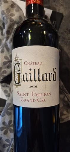 Bordoja Saint-Émilion Grand Cru Grand Cru Château Gaillard 2016