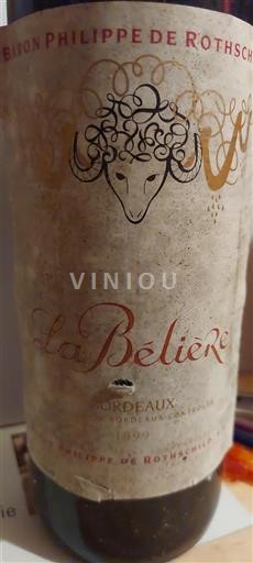 Bordeaux Ospecificerad Baron Philippe De Rothschild La Bélière 1999