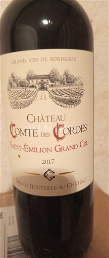 Bordeaux Saint-Émilion Grand Cru Grand Cru Château Comte Des Cordes 2017
