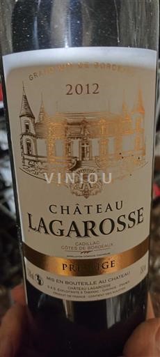 Bordeaux Cadillac-côtes-de-bordeaux Château Lagarosse Prestige 2012