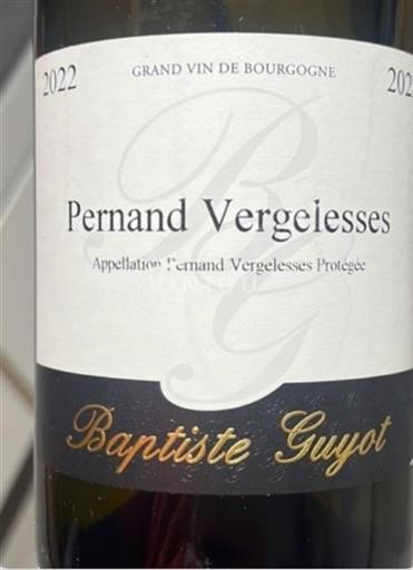 Bourgogne Pernand-Vergelesses Grand Cru Domaine Baptiste Guyot 2022
