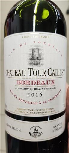 Bordeaux Château Tour Caillet Grande Réserve 2016