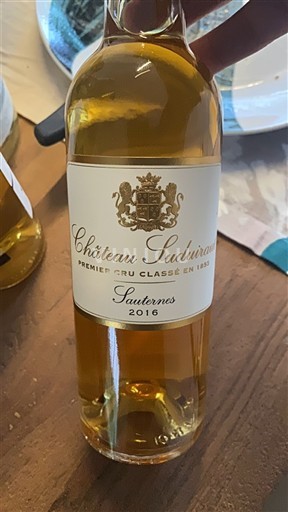 Bordeaux Sauternes Château Suduiraut 2016
