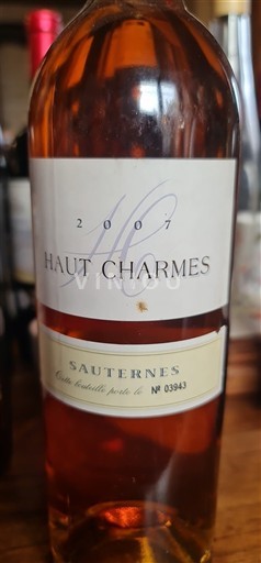 Bordeaux Sauternes Haut Charmes 2007
