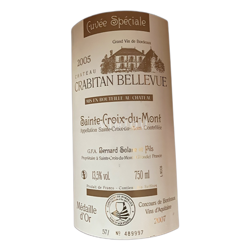 Bordeaux Sainte-Croix-Du-Mont Château Crabitan Bellevue Spéciale 2005