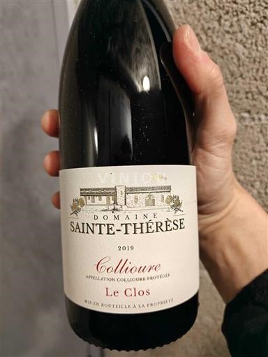 Roussillon Collioure Domaine Saintethérèse Le Clos 2019