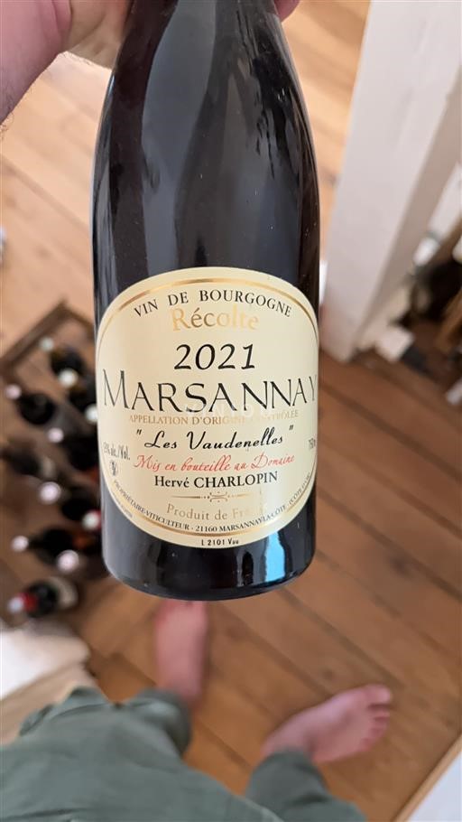 Burgundi Marsannay Hervé Charlopin Les Vaudenelles 2021