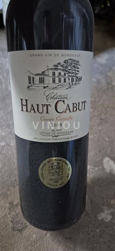 Bordéus Blaye-Côtes-de-Bordéus Château Haut Cabut Camille 2018