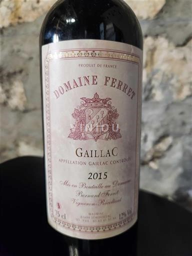 Alsace Ikke specificeret Domaine Ferret 2015