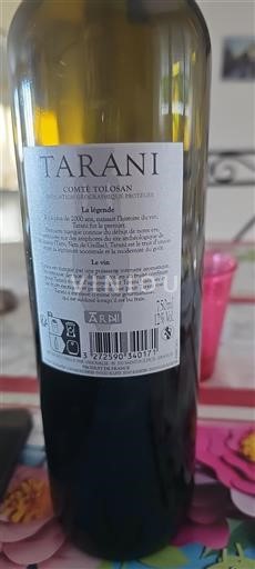 Vin Blanc sec Cuvée Conté Tolosan Tarani Non millésimé France Languedoc et Roussillon Pays d'oc IGP