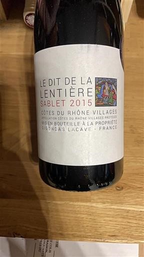 Rhône-dalen Côtes-du-Rhône-Villages Gigondas Lacave Le Dit de la Lentiere 2015