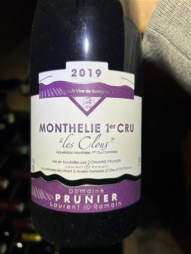 Borgonha Não especificado Premier Cru Domaine Prunier Les Clous 2019