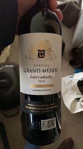 Bordeaux Haut-Médoc Cru Bourgeois Château Grand Médoc 2018