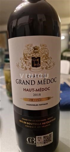 Burdeos Haut-Médoc Cru Bourgeois Château Grand Médoc 2018