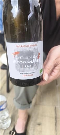 Vin Rouge sec La Closerie des Hirondelles Vallée-Mercier 2021 France Vallée de la Loire Saint-Nicolas-De-Bourgueil AOC