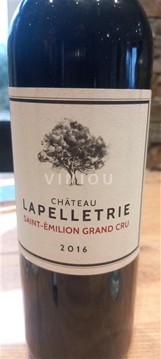 Bordeaux Saint-Émilion Grand Cru Grand Cru Château Lapelletrie 2016