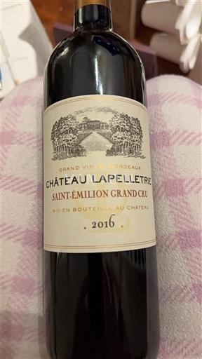 Bordeaux Saint-Émilion Grand Cru Grand Cru Château Lapelletrie 2016