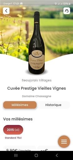Beaujolais Beaujolais Villages Domaine Chassagne Prestige Vieilles Vignes 2015