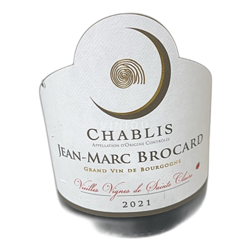 Vin Blanc sec Vieilles Vignes de Sainte Claire Jean-Marc Brocard 2021 France Bourgogne Chablis AOC