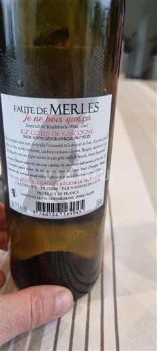 Sydvestfrankrig Côtes de Gascogne Vignobles Laur Faute de Merles Ikke årgangsbestemt