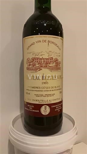Burdeos Côtes de Blaye Château Berthenon 1993