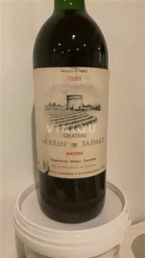 Vin Rouge sec Château Moulin de Taffard 1989 France Bordeaux Médoc AOC