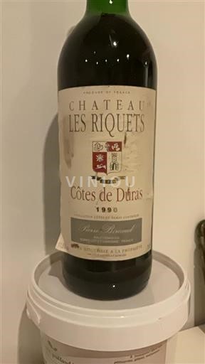 Vin Rouge sec Château Les Riquets 1990 France Sud-Ouest Côtes-de-duras AOC