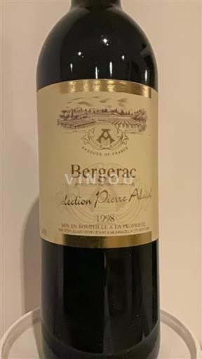 Vin Rouge sec Sélection Pierre Alard 1998 France Sud-Ouest Bergerac AOC