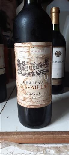 Vin Rouge sec Château Gravaillas 2010 France Bordeaux Graves AOC