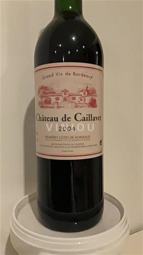 Vin Rouge sec Château Caillavet 2004 France Bordeaux Premières-côtes-de-bordeaux AOC