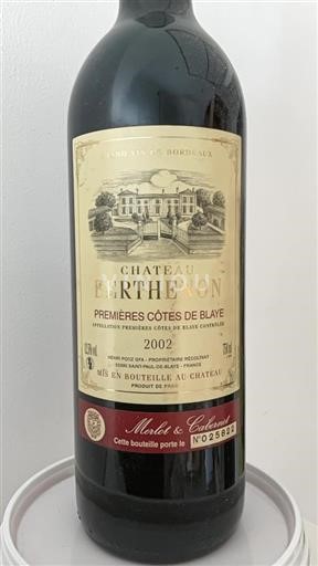 Burdeos Côtes de Blaye Château Berthenon 2002