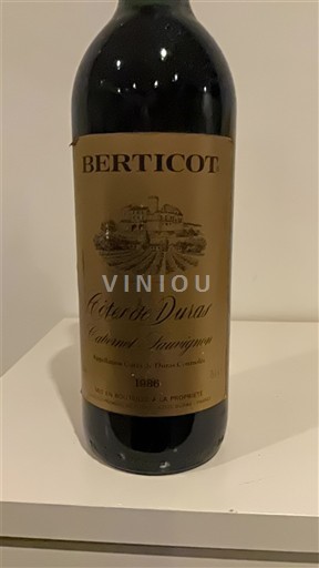 Sydvestfrankrig Côtes-de-Duras Berticot Cabernet Sauvignon 1986