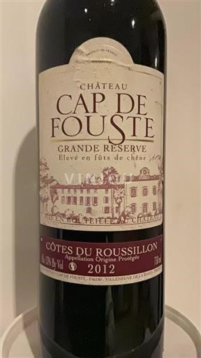 Roussillon Côtes-du-Roussillon Cap De Fouste Grande Réserve 2012