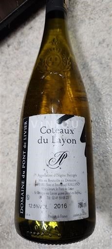 Vallée de la Loire Coteaux-du-layon Domaine Pont De Livier 2016