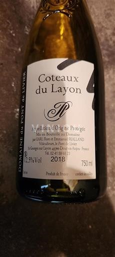 Loirevallei Coteaux du Layon Domaine Pont De Livier 2018