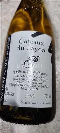 Vallée de la Loire Coteaux-du-layon Domaine Pont De Livier 2020