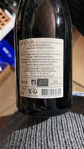 Vallée de la Loire Saumur-champigny Château Parnay Le Clos 2019