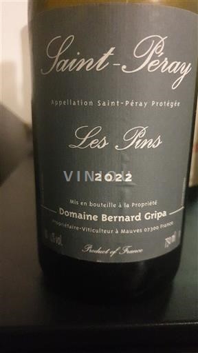 Thung lũng Rhône Saint-Péray Domaine Bernard Gripa Les Pins 2022