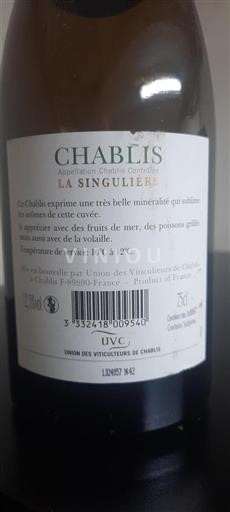 Bourgogne Chablis Union Des Viticulteurs De Chablis La Singulière Icke årgångsbetecknad