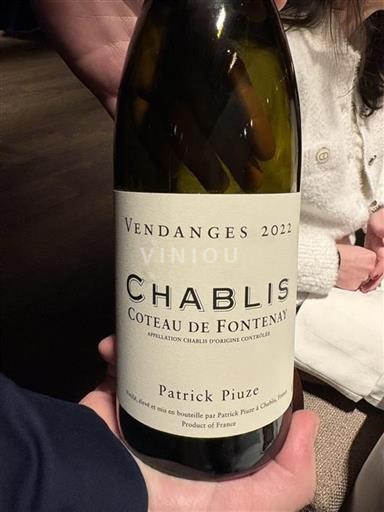 Bourgogne Chablis Patrick Piuze Coteau de Fontenay 2022