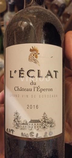 Bordeaux Ospecificerad Grand Cru Château L'eperon L'Éclat 2016